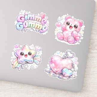 Adesivo Núcleo de Doce Pastel Urso Gummy & Kawaii Y2K