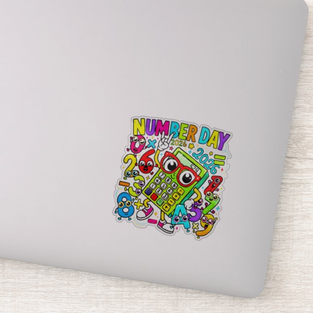 Adesivo Number Day Maths Sticker for Kids UK School (Detalhe)