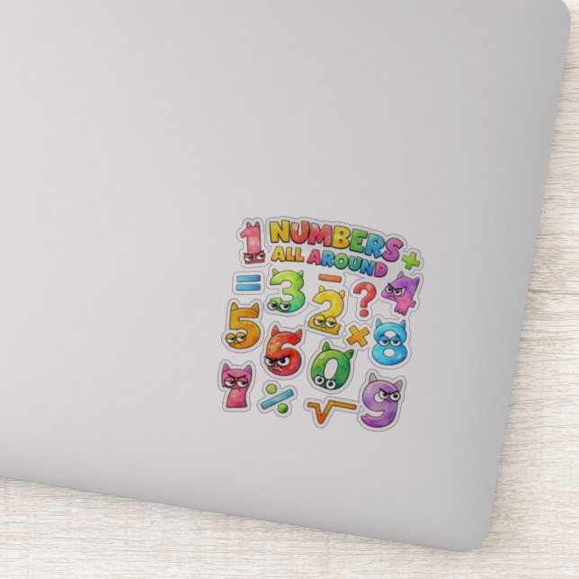 Adesivo Numbers All Around Maths Sticker for Kids UK (Detalhe)