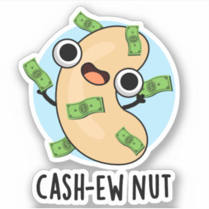 Adesivo Numerário Nut Funny Cashew Nut Pun