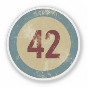 Adesivo Número 42 Vintage Distressed