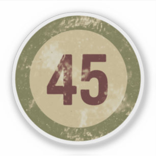 Adesivo Número 45 Vintage Desgastado