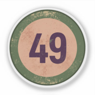 Adesivo Número 49 Vintage Desgastado