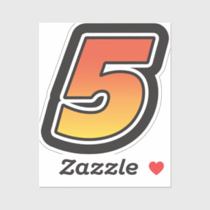 Adesivo Número 5 - Gradiente Amarelo Laranja 3 - Traço