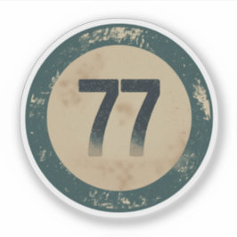 Adesivo Número 77 Vintage Desgastado