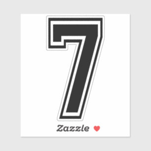 Adesivo Número 7, Vinheta de Tipos de Letra Esportivos