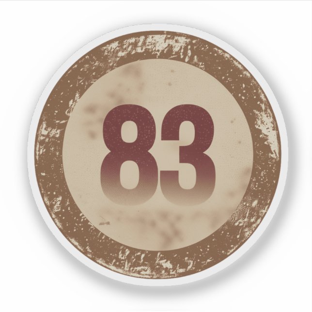 Adesivo Número 83 Vintage Desgastado (Frente)