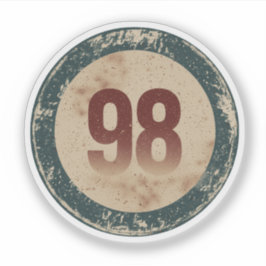 Adesivo Número 98 Vintage Desgastado
