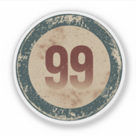 Adesivo Número 99 Vintage Desgastado