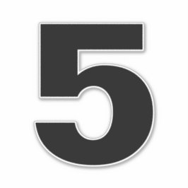 Adesivo Número cinco, Stick Preto e Branco