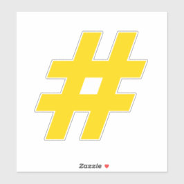 Adesivo Número de Hashtag Dourado e White Sticker