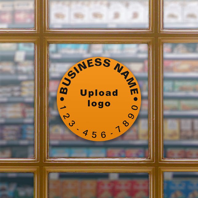 Adesivo Número de Telefone Comercial em Orange Large Round (Criador carregado)