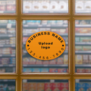 Adesivo Número De Telefone Comercial No Laranja Oval Grand