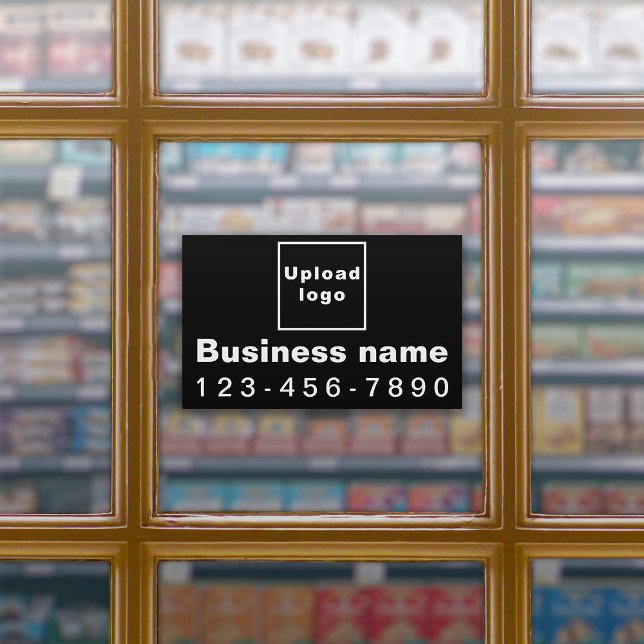 Adesivo Número de Telefone Comercial, Retângulo Preto Gran (Criador carregado)