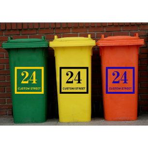 Adesivo Número do Endereço da Lixeira de Reciclagem de Lix