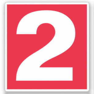 Adesivo Número dois, Red and White Sticker