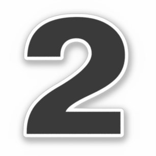 Adesivo Número dois, Stick Preto e Branco