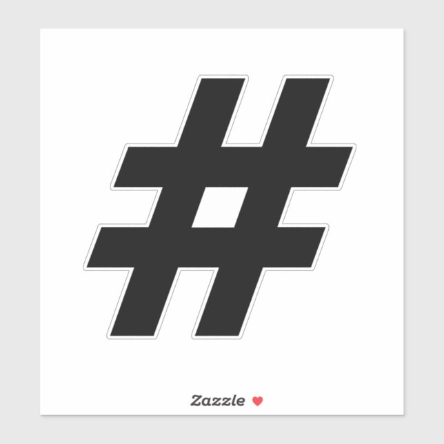Adesivo Número Hashtag Black and White Sticker (Folha)