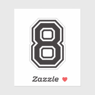 Adesivo Número oito e fonte da faculdade desportiva