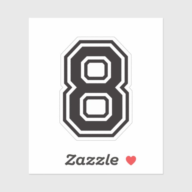 Adesivo Número oito e fonte da faculdade desportiva (Folha)