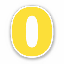 Adesivo Número Zero Dourado e White Sticker
