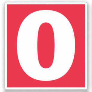 Adesivo Número zero - Vinheta vermelha e branca