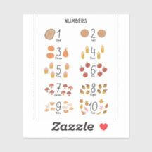 Números 1 - 10 em Crianças com Estética de Queda