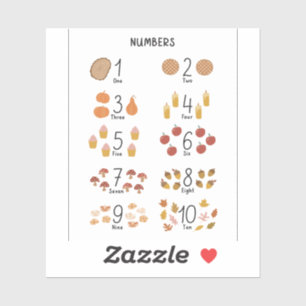 Adesivo Números 1 - 10 em Crianças com Estética de Queda