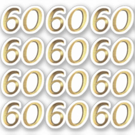Adesivo Números 60 Faux Dourado 60 anos