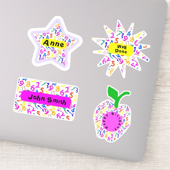 Adesivo Números Coloridos Personalizados (Detalhe)