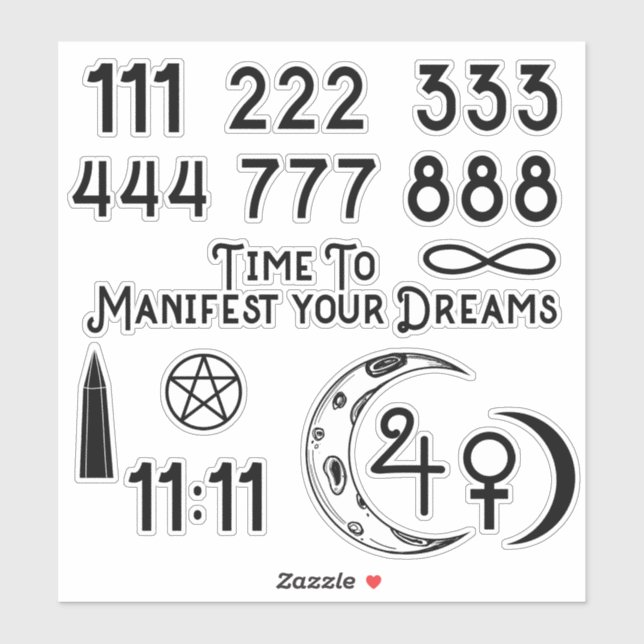 Adesivo Números da Sorte da Numerologia para Manifestar no (Folha)