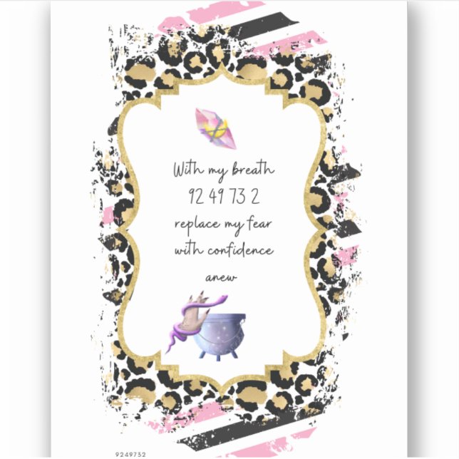 Adesivo Números de Grabovoi para Liberdade do Medo (Frente)