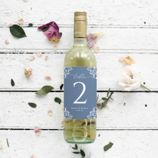 Adesivo Números De Mesa De Vidro De Casamento Dobra Azul