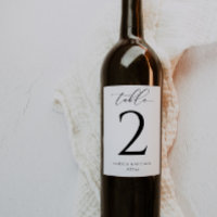 Números de Tabela de Rótulo de Vinho Casamento de