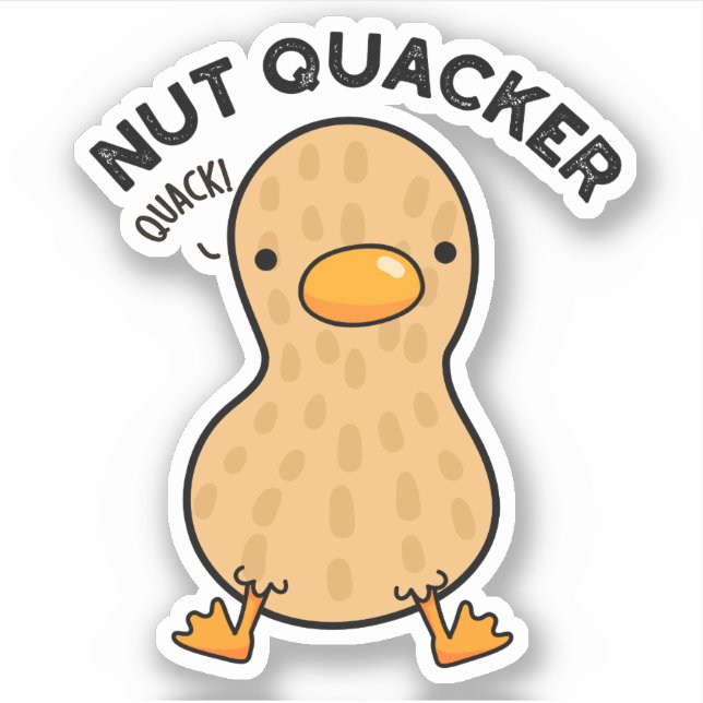 Adesivo Nut Quacker Funny Peanut Puns (Frente)