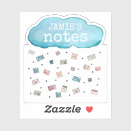 Adesivo Nuvem de Chuva de Notas de Nome Personalizadas
