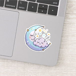 Adesivo Nuvem Lunar Kawaii Dormindo Celestial
