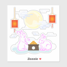 Adesivo Nuvens de Bolo-de-Lua do Festival de outono de méd