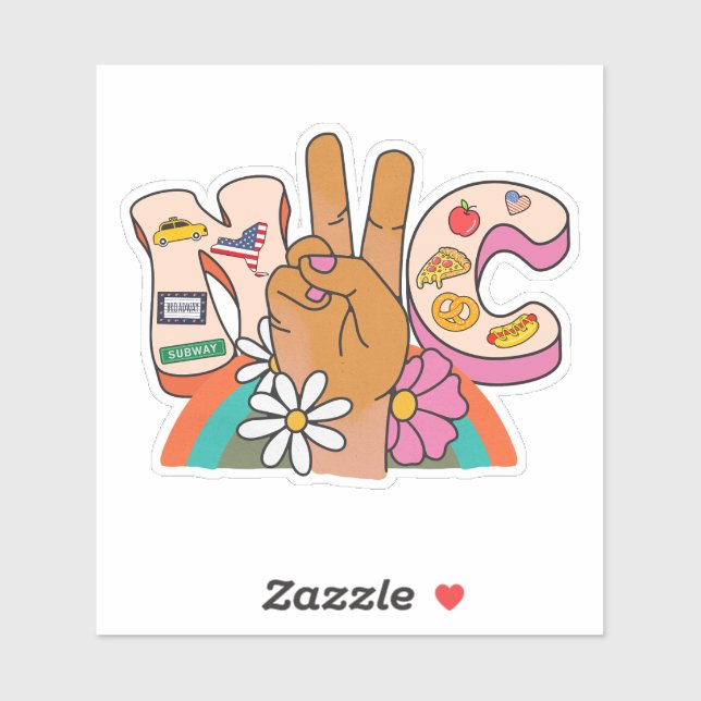 ADESIVO NYC PEACE NOVA IORQUE (Folha)