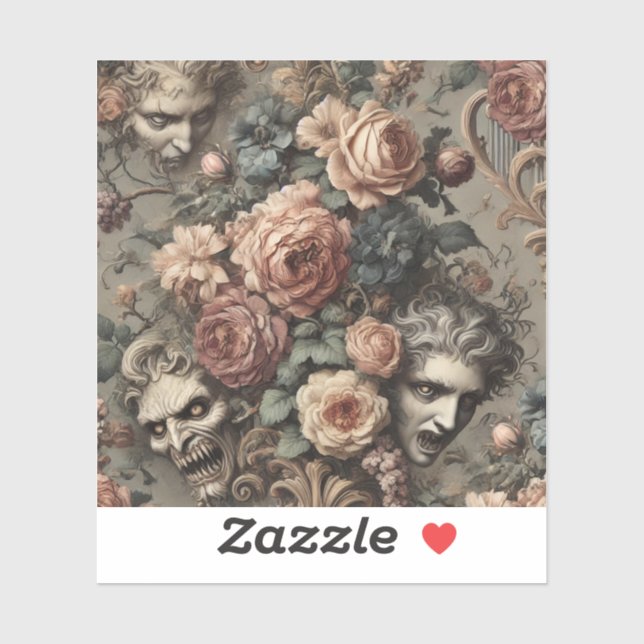 Adesivo O Acidente Velvet - Design gótico vitoriano (Folha)