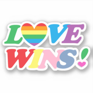 Adesivo O Amor do Arco-íris Conquista o Coração LGBT