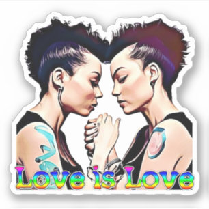 Adesivo O Amor é Amor Orgulho Lésbico