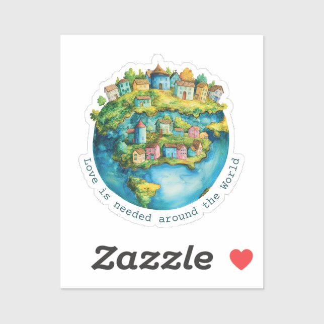 Adesivo O amor é necessário em todo o mundo (Folha)
