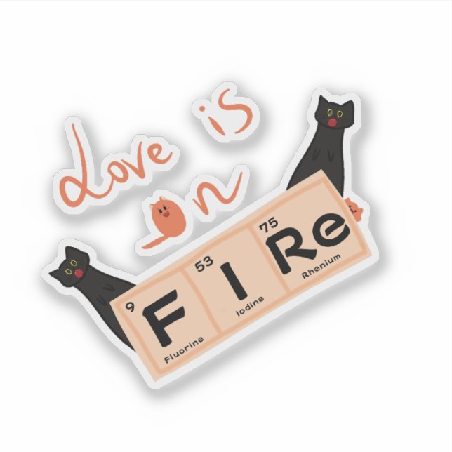 Adesivo O amor está no FIRE Vinyl Sticker (Frente)