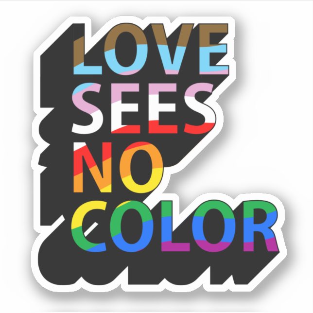 Adesivo O amor não vê cor (Frente)
