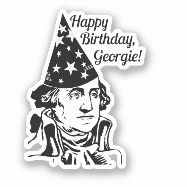Adesivo O aniversário de George Washington (Frente)