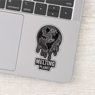 Adesivo O aquecimento global é igual ao planeta derretido