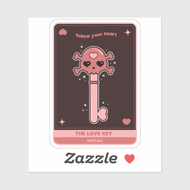 Adesivo O Cartão de Chave de Amor (Folha)