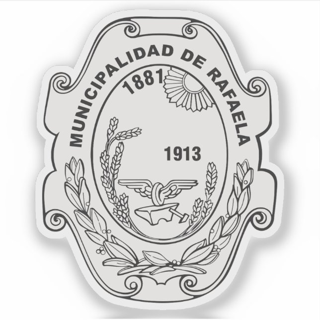 Adesivo O casaco de armas de Rafaela (Papais noeis Fe), Ar (Frente)