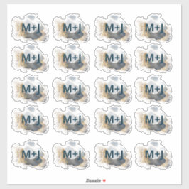 Adesivo O casamento em azul e ouro favorito